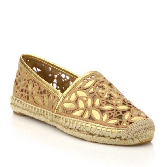 gold metallic espadrilles